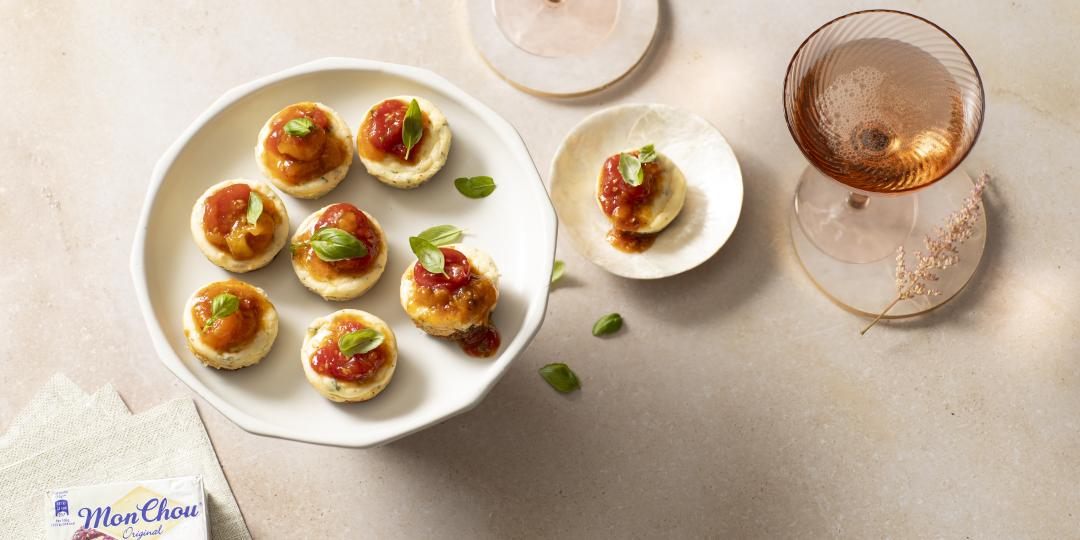 Hartige mini-MonChou-cheesecakes